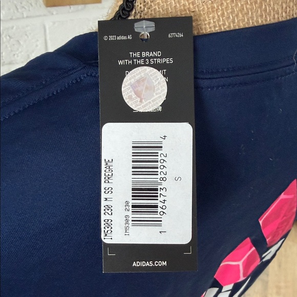 adidas Navy and Pink STL City Dry Fit Short Sleeve Tee - Picture 3 of 3